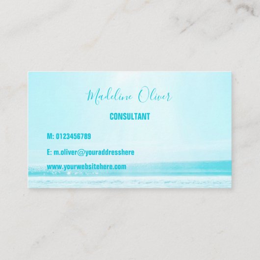 シーサイド海ブルーウェーブビーチ白 名刺 (裏面)