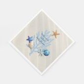 シーサイド海洋ビーチをテーマにした少年の赤ちゃんシャワー スタンダードランチョンナプキン (角)