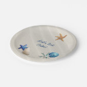 シーサイド海洋ビーチをテーマにした少年の赤ちゃんシャワー ペーパープレート (アングル)