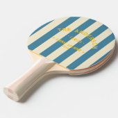 シーサイド深いアクアストライピング&ファミリー名 卓球ラケット (正面アングル)