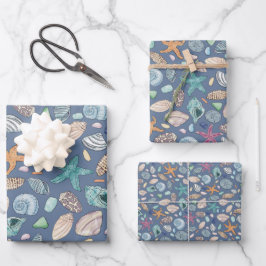 シーサイド紙セット3 ラッピングペーパーシート