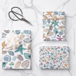 シーサイド紙セット3 ラッピングペーパーシート