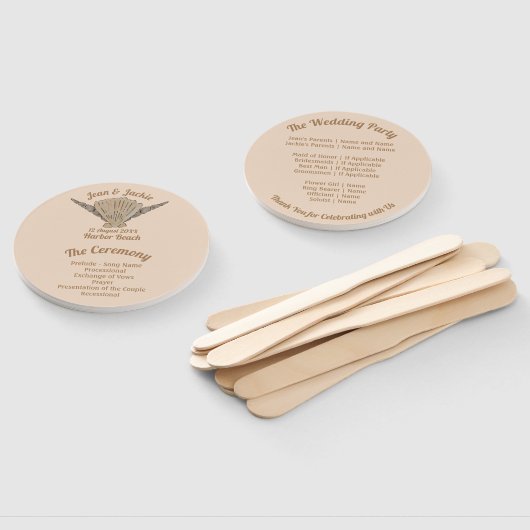 シーサイド結婚のビーチシェル ハンドファン (組立なし)