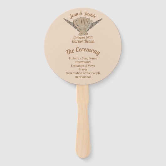 シーサイド結婚のビーチシェル ハンドファン (正面)