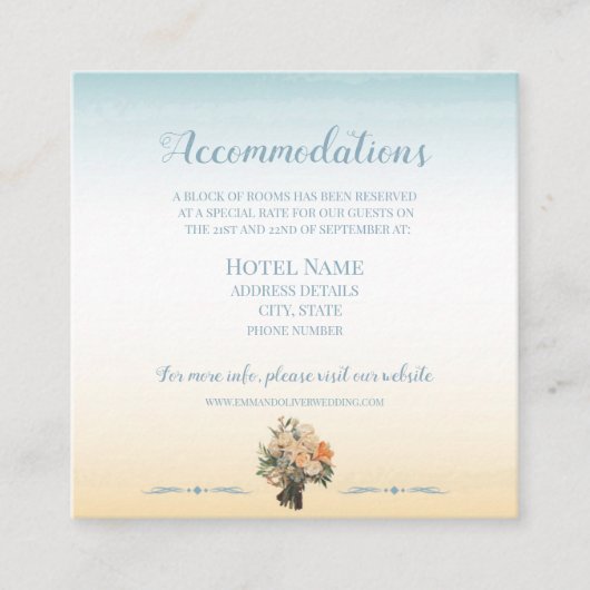 シーサイド結婚ズテーマ宿泊カード エンクロージャーカード (正面)