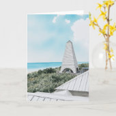 シーサイド30Aフロリダの水の色グリーティングカード カード (黄色い花)