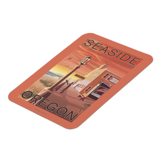 シーサイド、オレゴン水族館ビュー マグネット (左側)