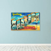 シーサイド，オレゴン – ラージレターのシーン2 キャンバスプリント (インサイチュ (ウッドフロア))