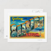 シーサイド，オレゴン – ラージ・レター・シーン ポストカード (正面/裏面)