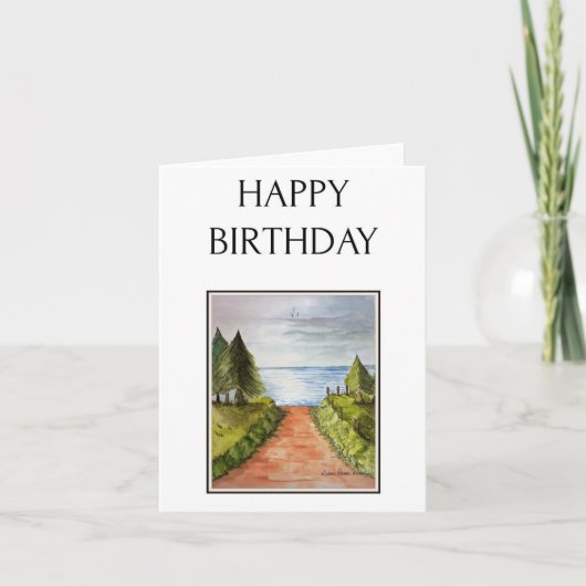 シーサイド、コースタルアート、誕生日カード カード (正面)