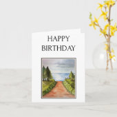 シーサイド、コースタルアート、誕生日カード カード (黄色い花)