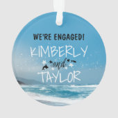 シーサイド – ブルービーチ結婚式/婚約 オーナメント (裏面)