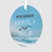 シーサイド – ブルービーチ結婚式/婚約 オーナメント (正面)