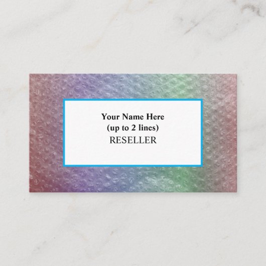 シーサイレンのバブルラップ背景再販業者 名刺 (正面)