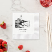 シーサイ航海のドライトハウスダークブラック結婚ズ 縁ありカクテルナプキン (インサイチュ)