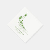 シーサイ航海のドライトハウスダークブルー結婚ズ スタンダードカクテルナプキン (角)