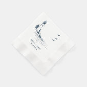 シーサイ航海のドライトハウスダークブルー結婚ズ 縁ありカクテルナプキン (角)