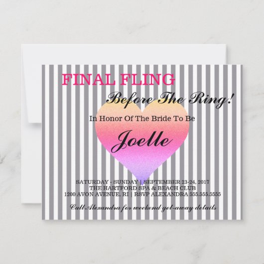 シーサッカーサマーブライドスプリンクルパーティの招待状 招待状 (裏面)