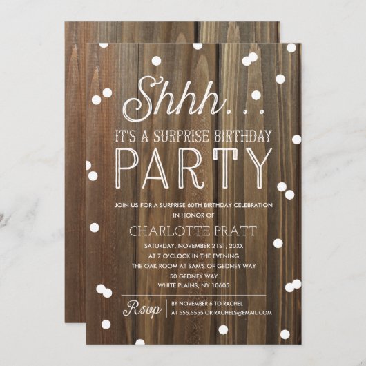 シーサプライズバースデーパーティーウ素朴ッド サンキューカード (正面/裏面)