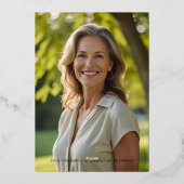 シーサプライズバースデーパーティーホットピンク金ゴールドグラム 箔招待状 (裏面)