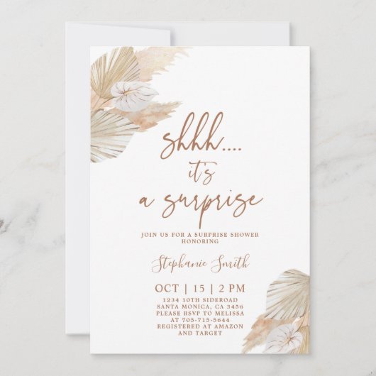 シーサプライズパンパスグラスシャワー 招待状 (正面)