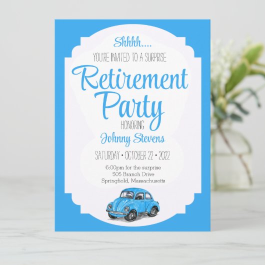 シーサプライズリタイオメントパーティの招待状 カード (スタンド正面)