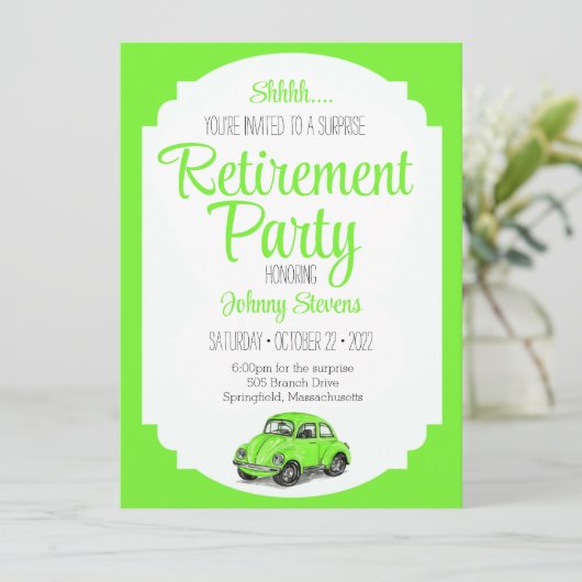 シーサプライズリタイオメントパーティの招待状 カード (スタンド正面)