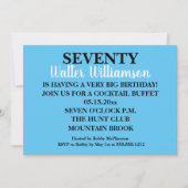 シーサプライズ70歳の誕生日パーティー 招待状 (正面)