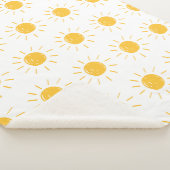 シーサンかわいい黄色いイラストレーションキッズ シェルパブランケット (3/4)