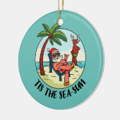 シーサンサンタクロースビーチ夏 セラミックオーナメント (左)