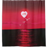 シーサンセットシャワーカーテンハートラブ シャワーカーテン (正面)