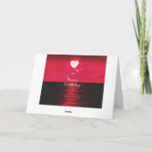 シーサンセットハートラブロマンチック誕生日カード カード (裏面)