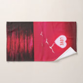 シーサンセットレッドバスタオルセットラブハート日 バスタオルセット (ハンドタオル)