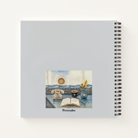 シーサンライズコーヒーエマーソン引用文ヴィンテージジャーナル ノートブック (裏面)