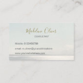 シーサン海トラベルブルーモダンスタイリッシュ金ゴールド 名刺 (裏面)