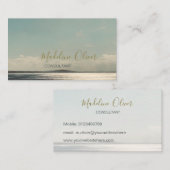 シーサン海トラベルブルーモダンスタイリッシュ金ゴールド 名刺 (正面/裏面)