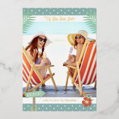 『シーサン熱帯ビーチ夏のクリスマス 箔招待状 (正面)