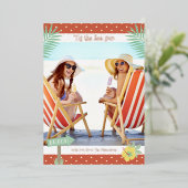 『シーサン熱帯ビーチ夏のクリスマス 箔招待状 (立ち正面)