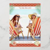 『シーサン熱帯ビーチ夏のクリスマス 箔招待状 (正面)