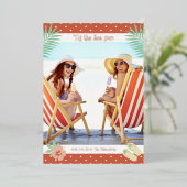 『シーサン熱帯ビーチ夏のクリスマス 箔招待状 (立ち正面)