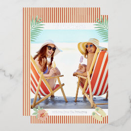 『シーサン熱帯ビーチ夏のクリスマス 箔招待状