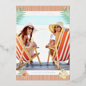 『シーサン熱帯ビーチ夏のクリスマス 箔招待状 (正面)