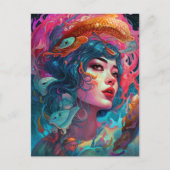 シーサーペントヘアレディファンタジーアート ポストカード (正面)