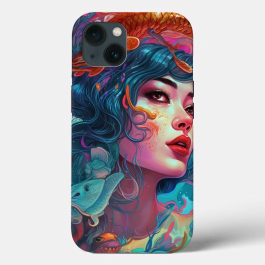 シーサーペントヘアレディファンタジーアート Case-Mate iPhoneケース (裏面)