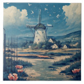 シーサ航海のップス油彩画No6 タイル (正面)