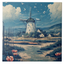 シーサ航海のップス油彩画No6 タイル