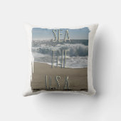 シーザアメリカビーチライフおもしろいサマースローガン クッション (裏面)