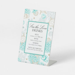 シーザラブビーチ結婚式ドリンク 台座サイン