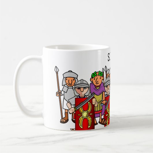 シーザーおよび軍隊の古代ローマの彼のマグ コーヒーマグカップ (左)