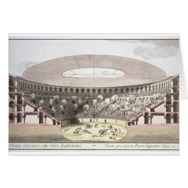 シーザーの円形競技場(色のlitho)の眺め (正面横)